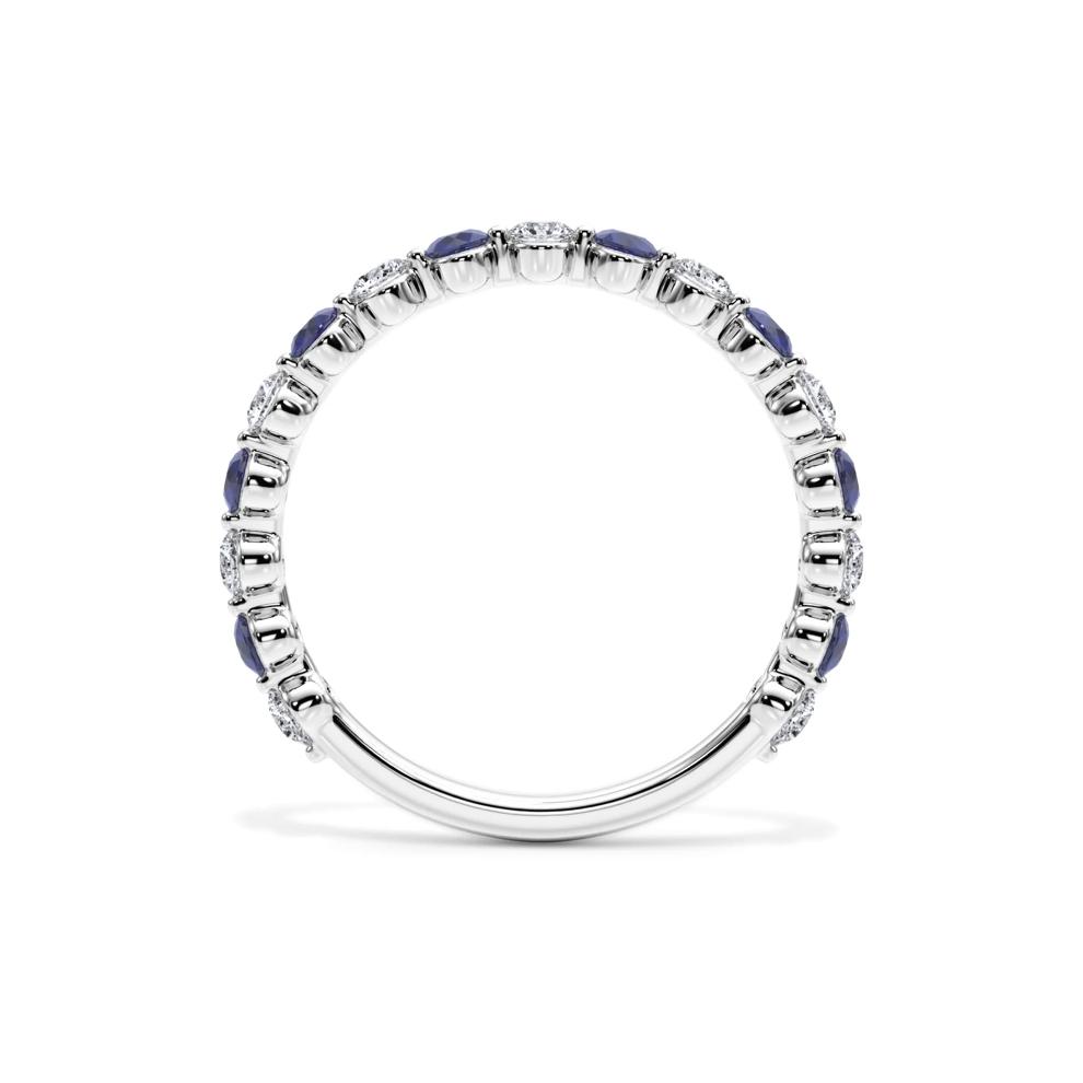 Lab Grown Diamond  &amp; Lab-Created Sapphire Half Eternity Anniversary Band in Platinum (1/3 ct. tw.) – Image 2 of 4