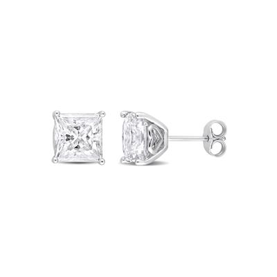 Lab-Created Moissanite Square Solitaire Stud Earrings in Sterling Silver (6 ct. dew)