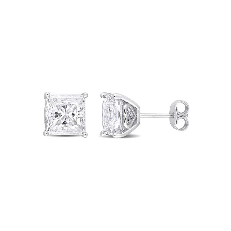 Lab-Created Moissanite Square Solitaire Stud Earrings in Sterling Silver (6 ct. dew) – Image 1 of 1