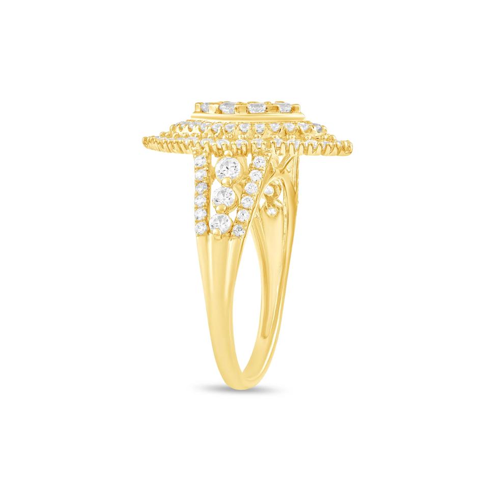 Diamond Marquise Multi-Row Composite Engagement Ring in 10K Yellow Gold (1 ct. tw.) – Image 3 of 4