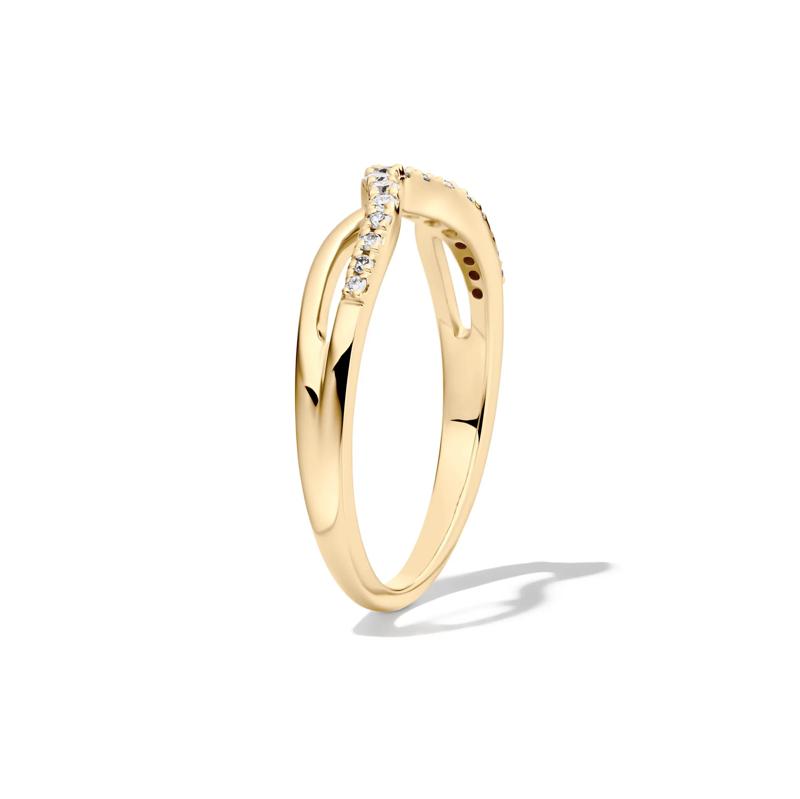 Diamond Contour Wedding Band in 14K Yellow Gold &#40;1/7 ct. tw.&#41; – Image 3 of 4