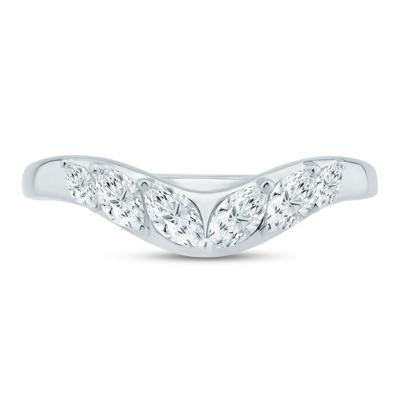 Lab Grown Diamond Marquise Contour Band in 10K Gold