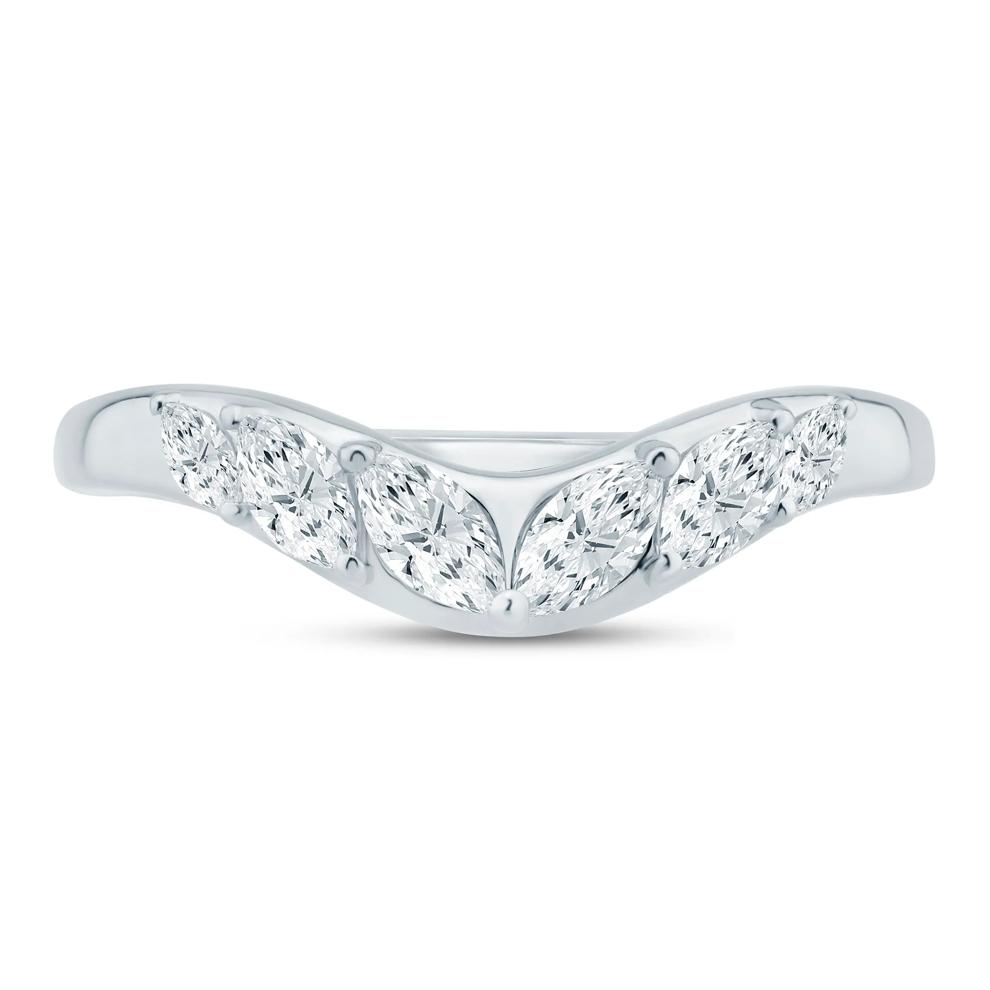 Lab Grown Diamond Marquise Contour Band in 10K White Gold (1/2 ct. tw.) – Image 1 of 3