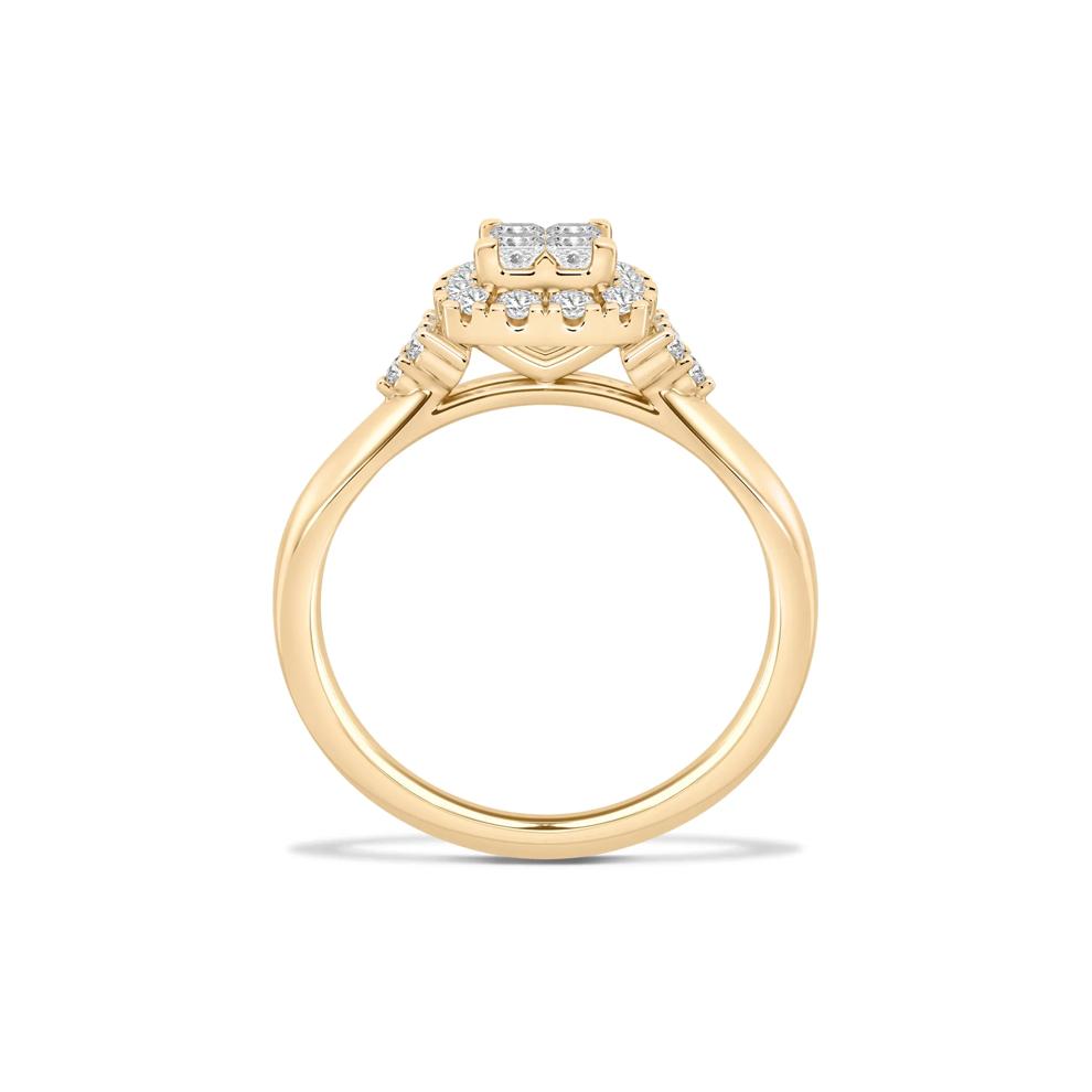 Diamond Princess-Cut Quad Center Composite Ring in 14K Yellow Gold (3/8 ct. tw.) – Image 2 of 4