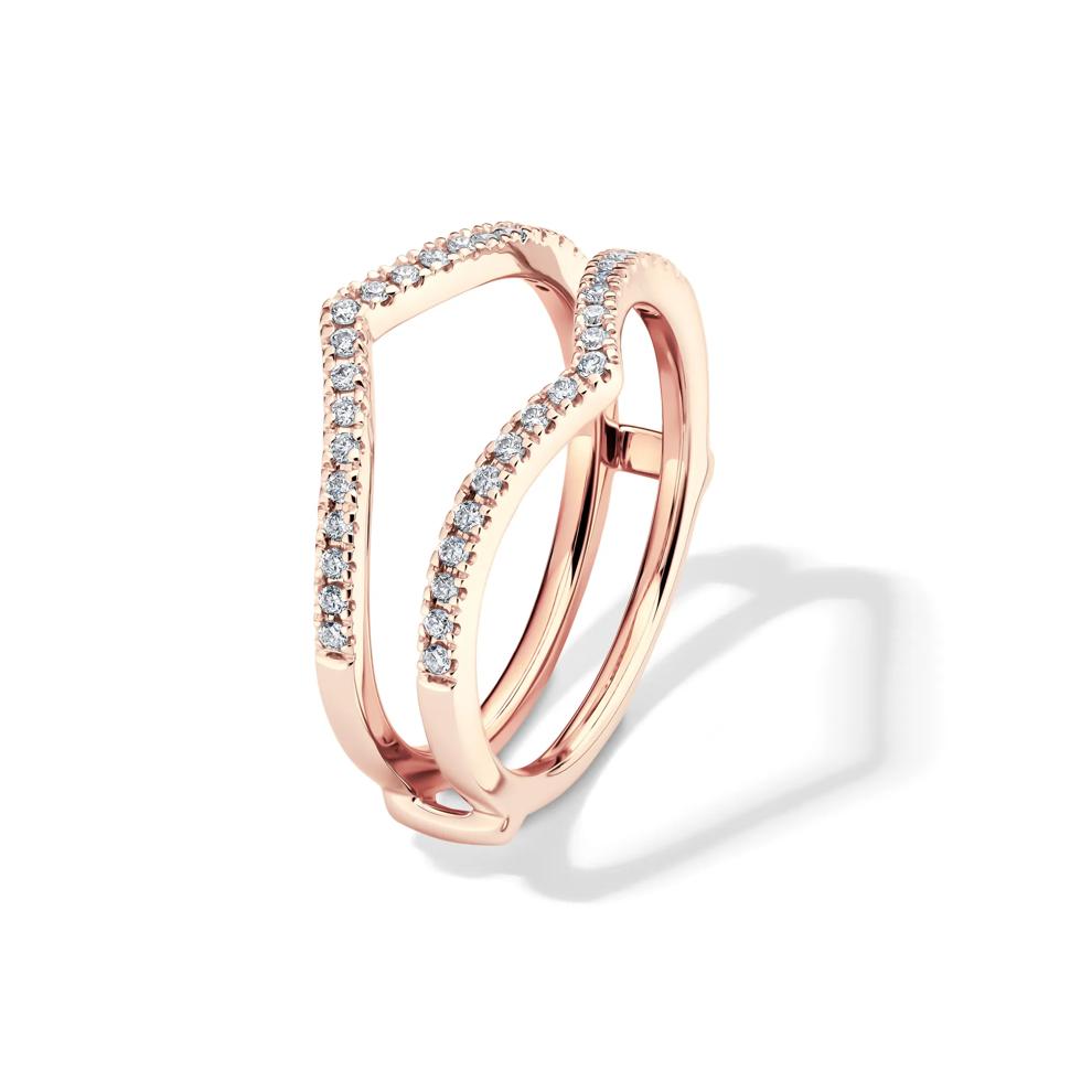 Lab Grown Diamond Chevron Ring Insert in 14K Rose Gold (1/4 ct. tw.) – Image 4 of 4