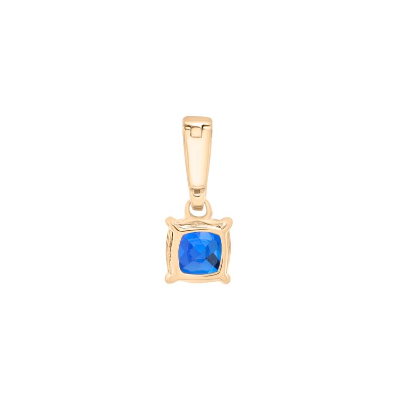 Lab-Created Blue Sapphire Cushion Clip-On Pendant in Vermeil – Image 3 of 6