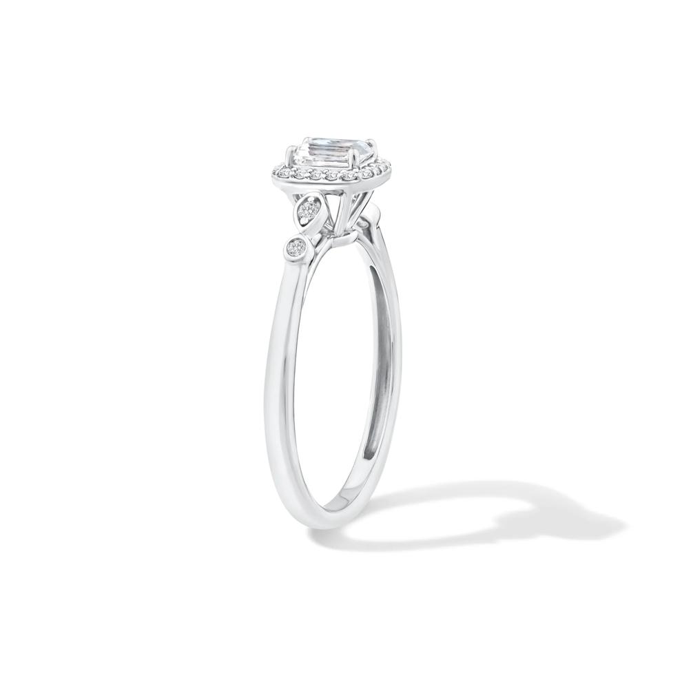 Lab Grown Diamond Emerald Center Promise Ring in 10K White Gold (1/2 ct. tw.) – Image 3 of 4