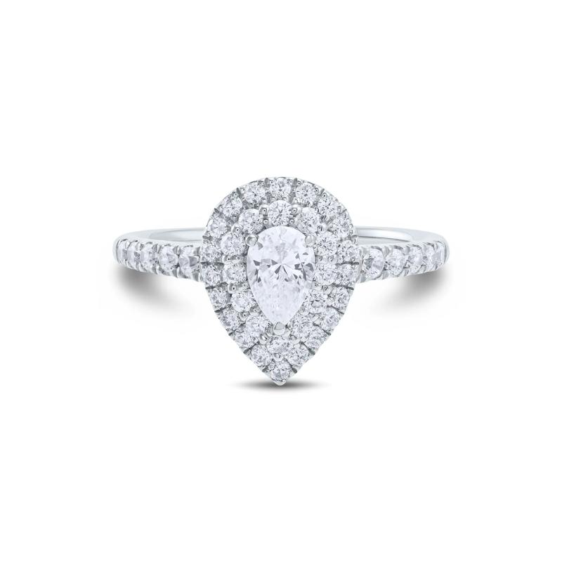 Pear-Shaped Diamond Engagement Ring in 14K White Gold &#40;1 ct. tw.&#41; – Image 1 of 4
