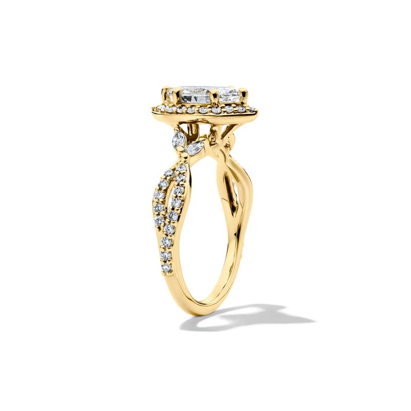 Lab Grow Diamond Marquise-Cut Halo Engagement Ring in 14K Yellow Gold &#40;1 1/2 ct. tw.&#41; – Image 3 of 3
