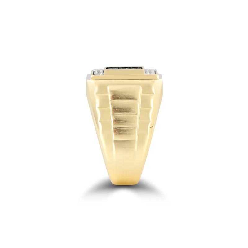 Men&#39;s Black and White Diamond Ring in 10K Yellow Gold &#40;1 ct. tw.&#41; – Image 3 of 3