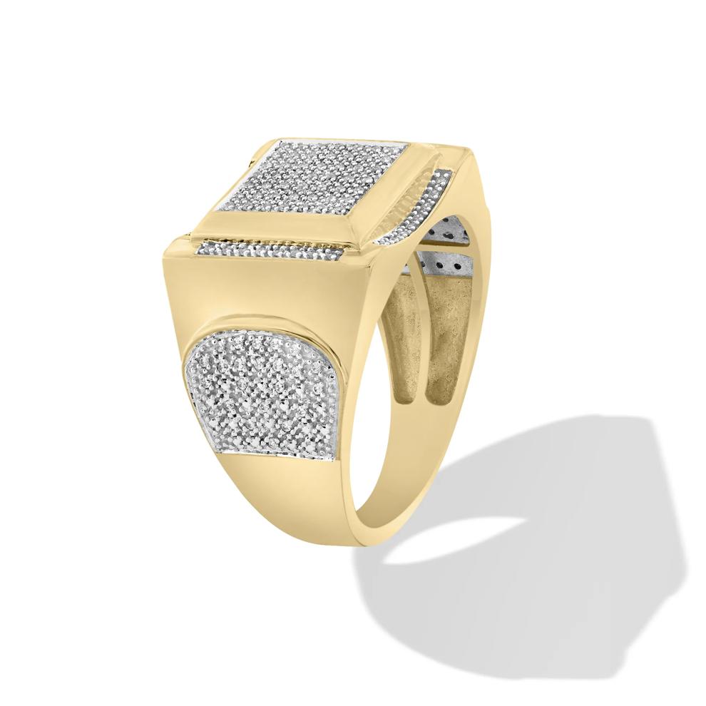 Men's Diamond Composite Center Ring in 10K Yellow Gold (1/4 ct. tw.) – Image 4 of 4