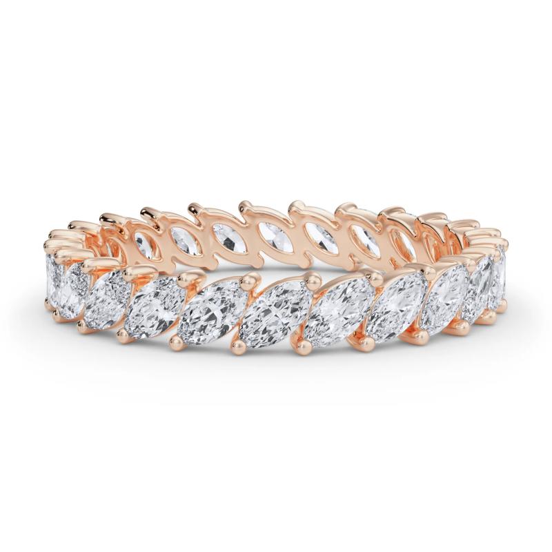 Lab Grown Diamond Marquise Slant Eternity Band in 14K Rose Gold &#40;2 ct. tw.&#41; – Image 1 of 5