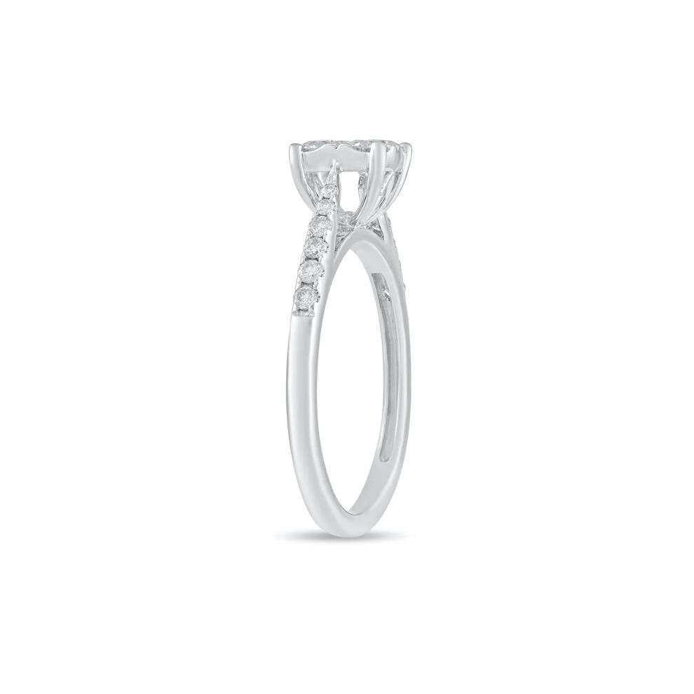 Diamond Cushion-Shaped Composite Ring in 10K White Gold (1/2 ct. tw.) – Image 3 of 4