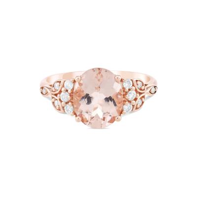 Oval Morganite & Diamond Ring in 10K Rose Gold (1/7 ct. tw.)