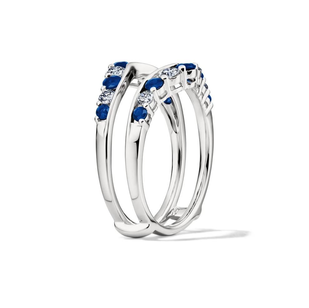 1/2 ct. tw. Diamond &amp; Sapphire Ring Enhancer in 14K White Gold – Image 3 of 4