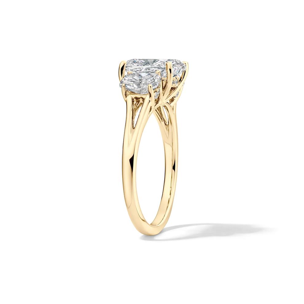 Lab Grown Diamond Three-Stone Engagement Ring in 14K Yellow Gold (3 ct. tw.) – Image 3 of 4