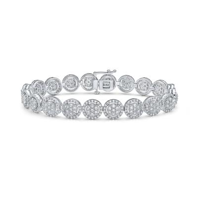 Diamond Round Cluster Bracelet in 10K White Gold (5 ct. tw.)