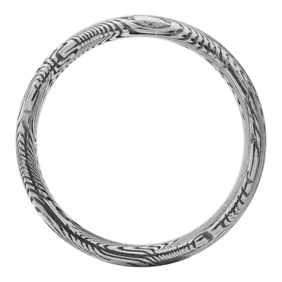 Men&rsquo;s Gold Nugget Inlay Wedding Ring in Damascus Steel, 8MM – Image 3 of 3