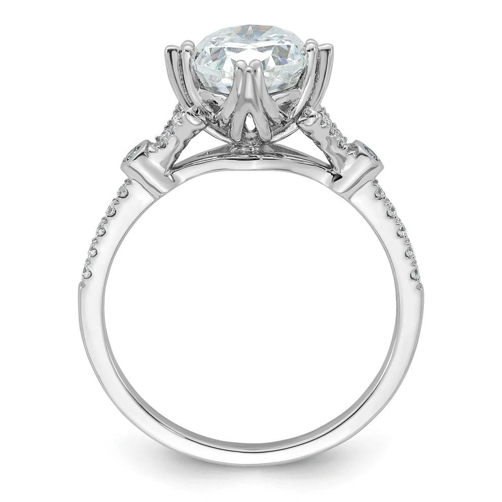 Lab-Created Moissanite Oval Ornate Ring in 10K White Gold (1 2/3 ct. dew) – Image 2 of 3