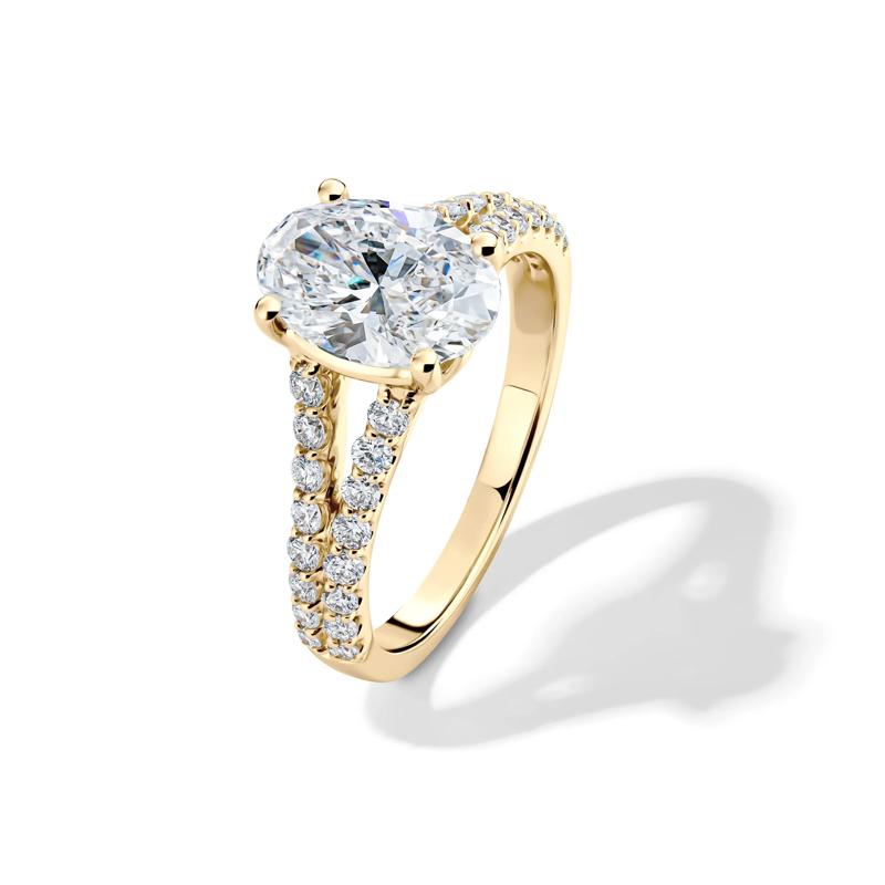 Lab Grown Diamond Oval Engagement Ring in 14K Yellow Gold (2 1/2 ct. tw.) – Image 4 of 4