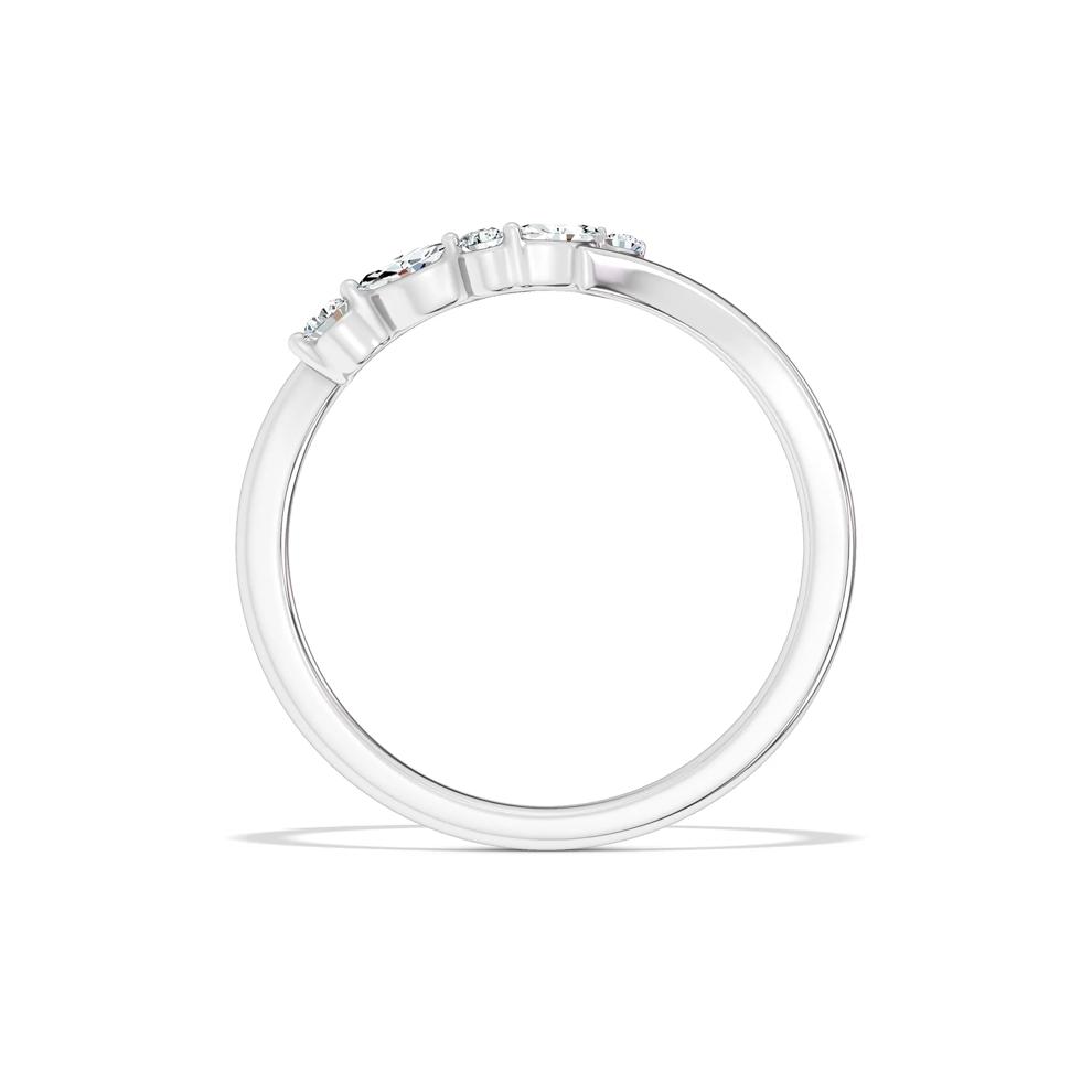 Lab Grown Diamond Offset Contour Band in 14K White Gold (1/10 ct. tw.) – Image 2 of 4