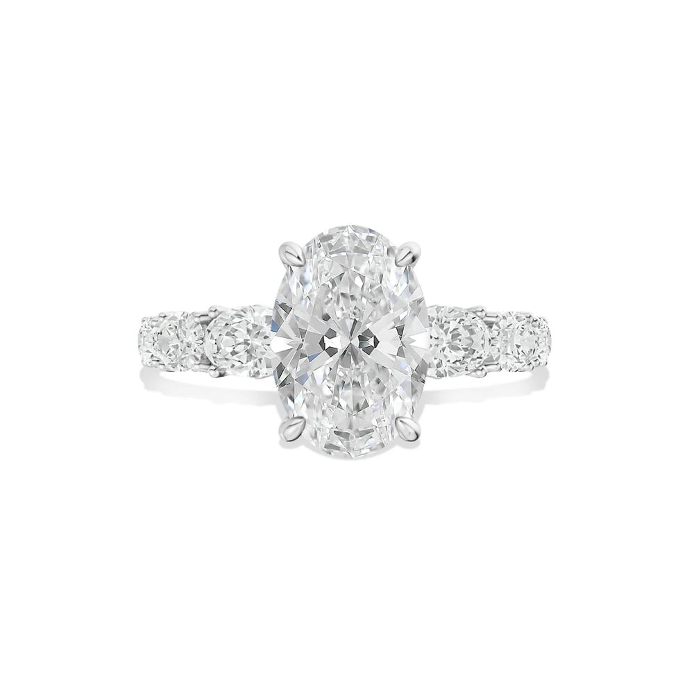 Matilda Lab Grown Diamond Oval Engagement Ring in Platinum (3 5/8 ct. tw.) – Image 1 of 4