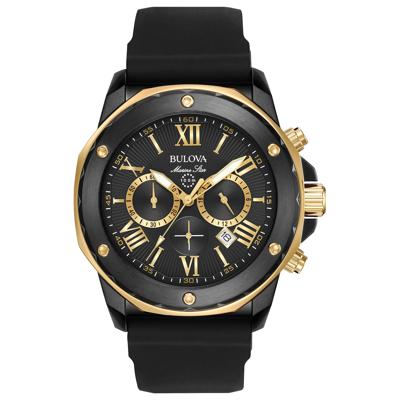 Gent's Marine Star Watch With Black Silicon Strap