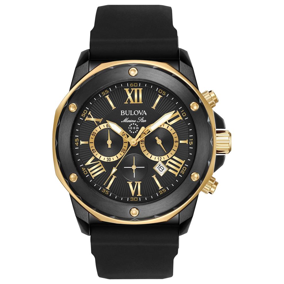 Men's Marine Star Watch With Black Silicon Strap – Image 1 of 3