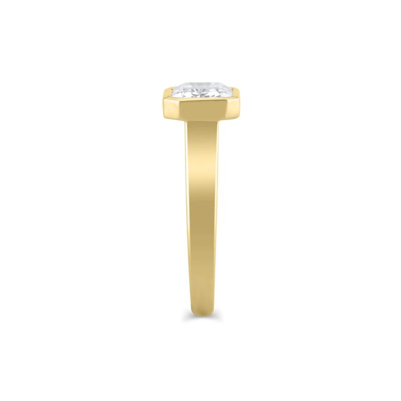 Lab Grown Diamond East-West Emerald-Cut Engagement Ring in 18K Yellow Gold &#40;3 ct. tw.&#41; – Image 3 of 3