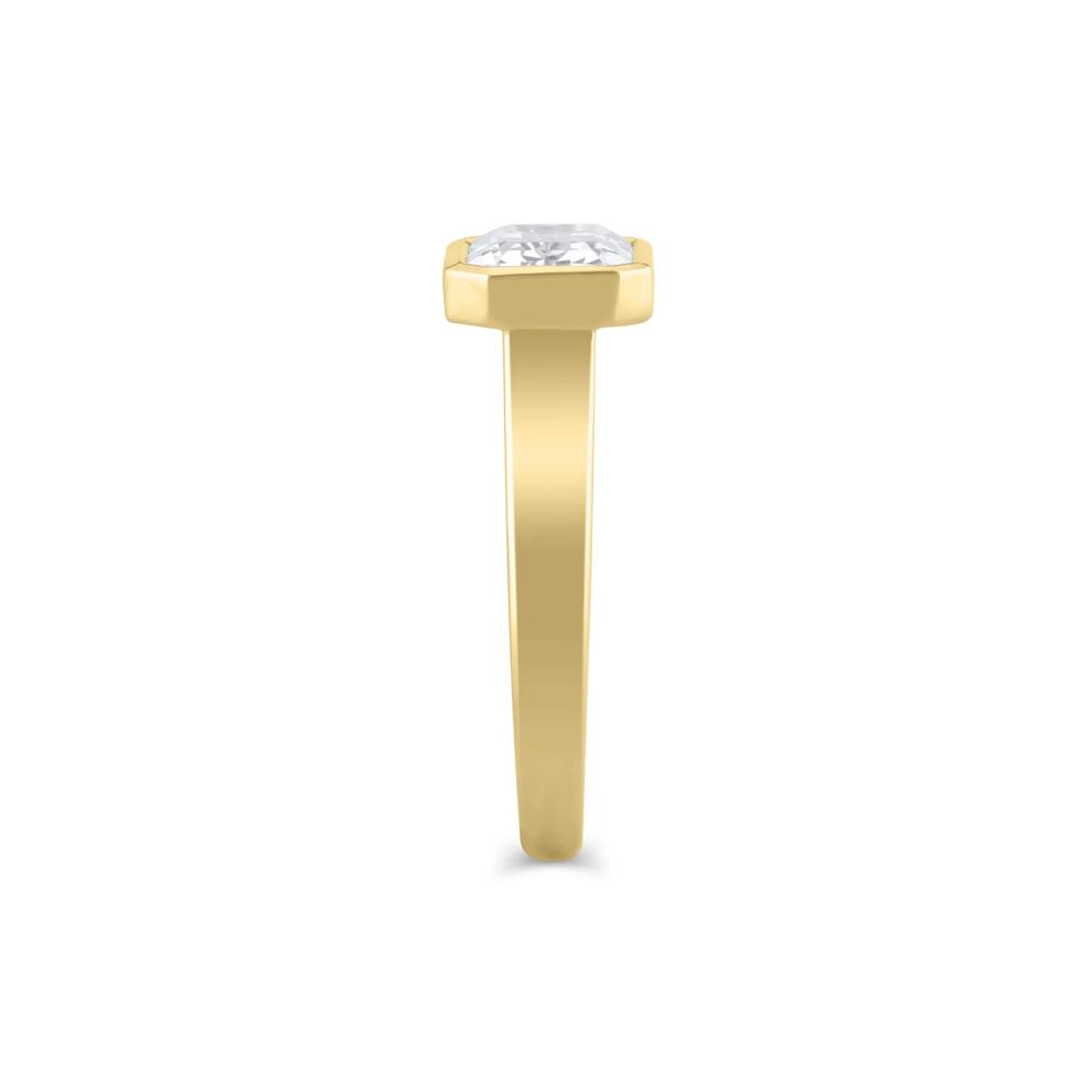 Lab Grown Diamond East-West Emerald-Cut Engagement Ring in 18K Yellow Gold (3 ct. tw.) – Image 3 of 3