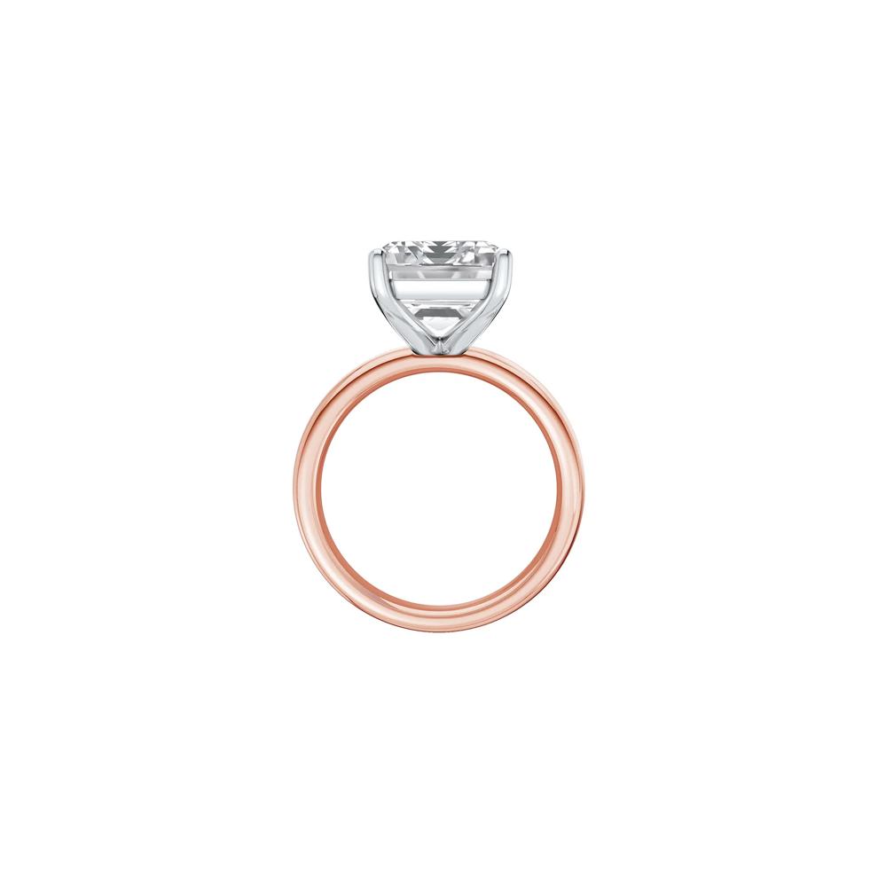 Lab Grown Diamond Emerald-Cut Solitaire Ring in 14K Rose &amp; White Gold (8 ct.) – Image 2 of 4