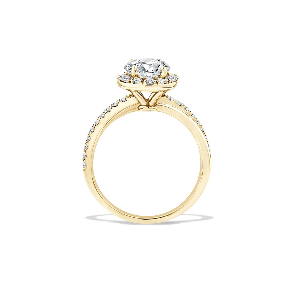 Lab Grown Diamond Oval Halo Engagement Ring in 14K Yellow Gold (2 1/2 ct. tw.) – Image 2 of 4