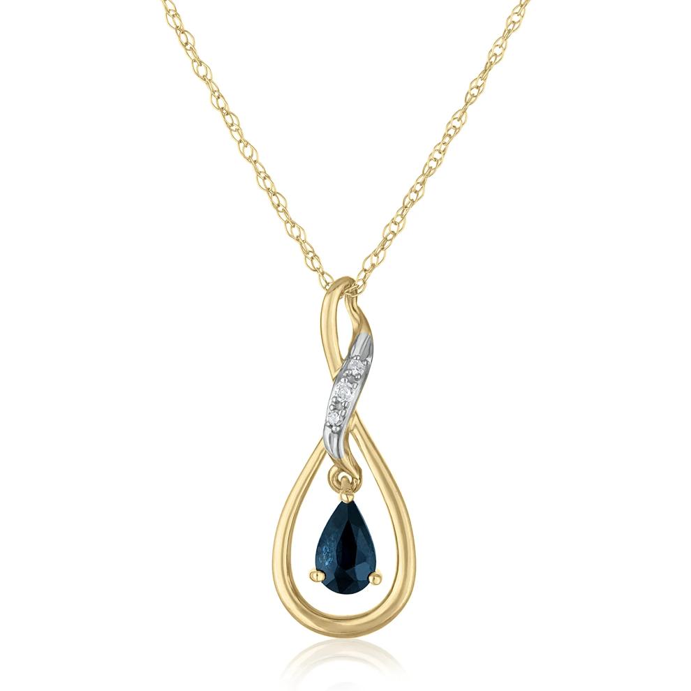 Blue Sapphire and Diamond Accent  Pendant in 10K Yellow Gold – Image 1 of 3