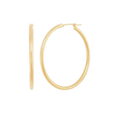 Polished Hoop Earrings in 14K Gold