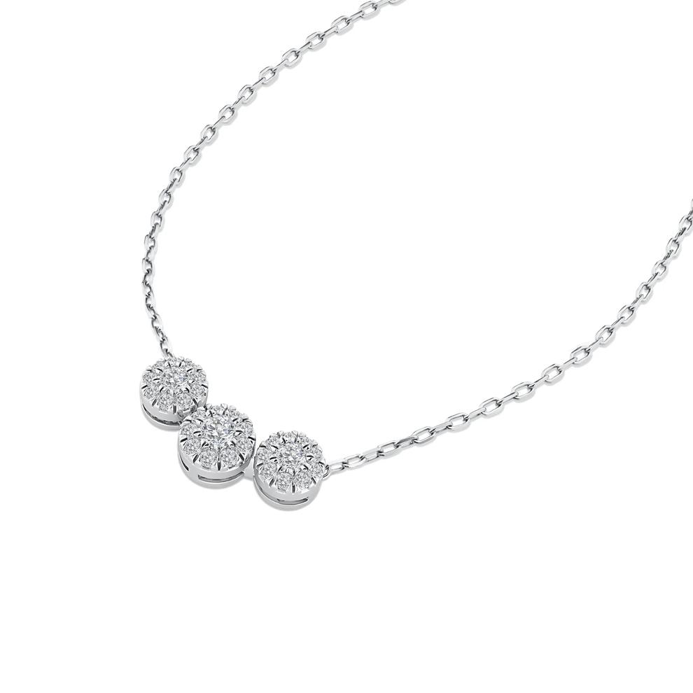 Diamond Trio Pendant Necklace in 10K White Gold (1/4 ct. tw.) – Image 4 of 4
