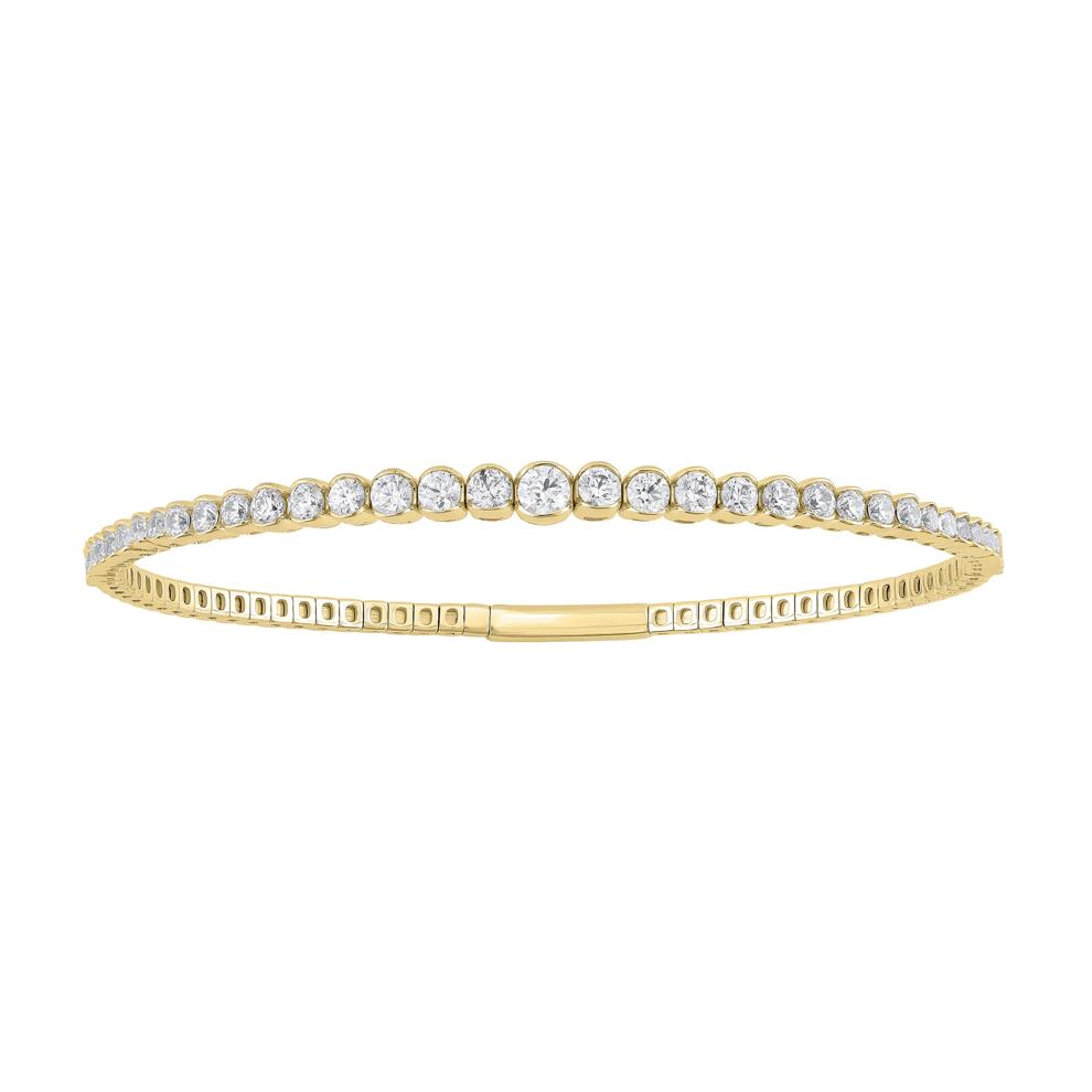 Lab Grown Diamond Bangle Bracelet in 14K Yellow Gold (2 ct. tw.) – Image 1 of 1