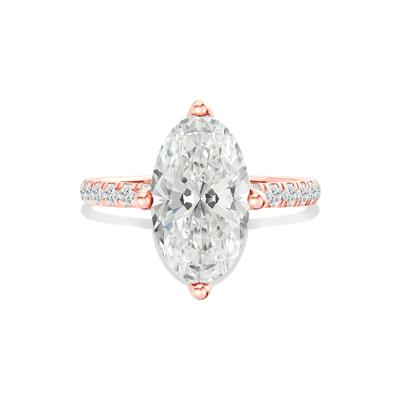 Carrie Lab Grown Oval Diamond Engagement Ring in 18K Rose Gold (3 1/4 ct. tw.)