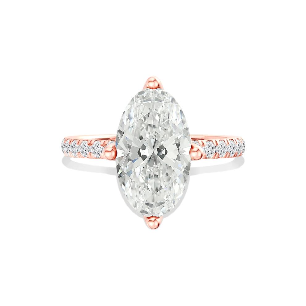 Carrie Lab Grown Oval Diamond Engagement Ring in 18K Rose Gold (3 1/4 ct. tw.) – Image 1 of 4