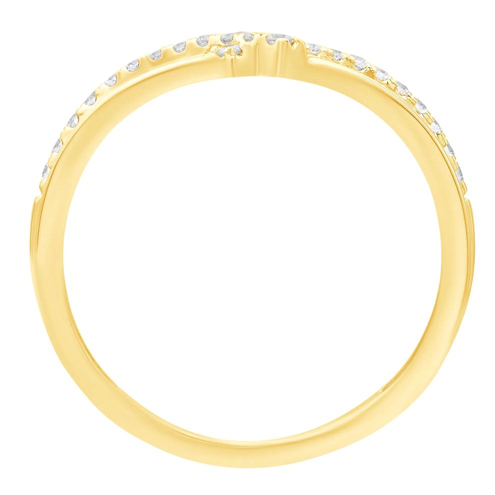 Diamond Contour Band in 10K Yellow Gold (1/7 ct. tw.)  – Image 2 of 3