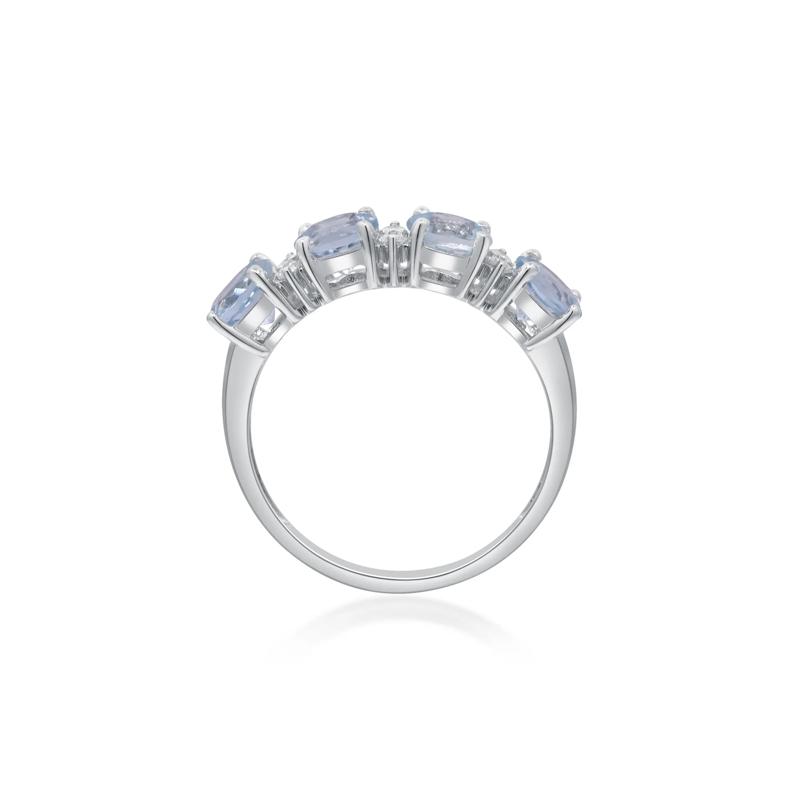 Aquamarine &amp; Diamond Ring in 10K White Gold &#40;1/10 ct. tw.&#41; – Image 2 of 5