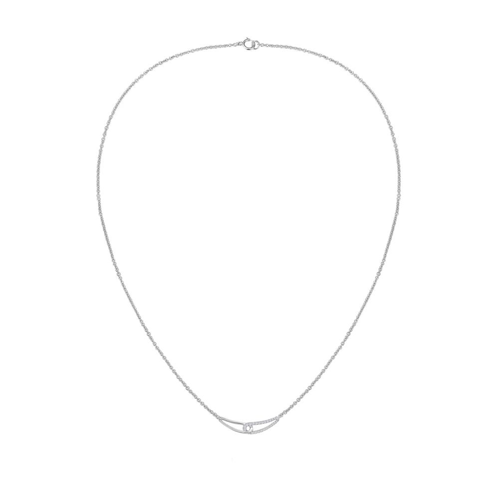 Diamond Interlocking Pendant Necklace in Sterling Silver (1/7 ct. tw.) – Image 3 of 4