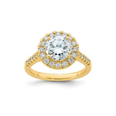Lab-Created Moissanite Round Halo Ring