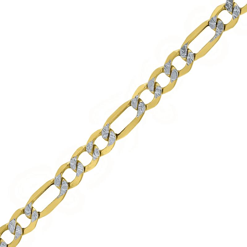 Pave Diamond-Cut Figaro Chain in 14K Yellow Gold, 3.7MM, 18&rdquo; – Image 2 of 3