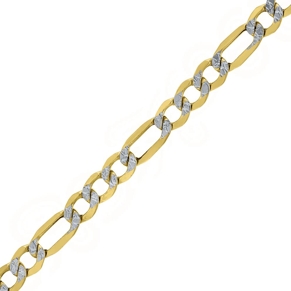 Pave Diamond-Cut Figaro Chain in 14K Yellow Gold, 3.7MM, 18&rdquo; – Image 2 of 3