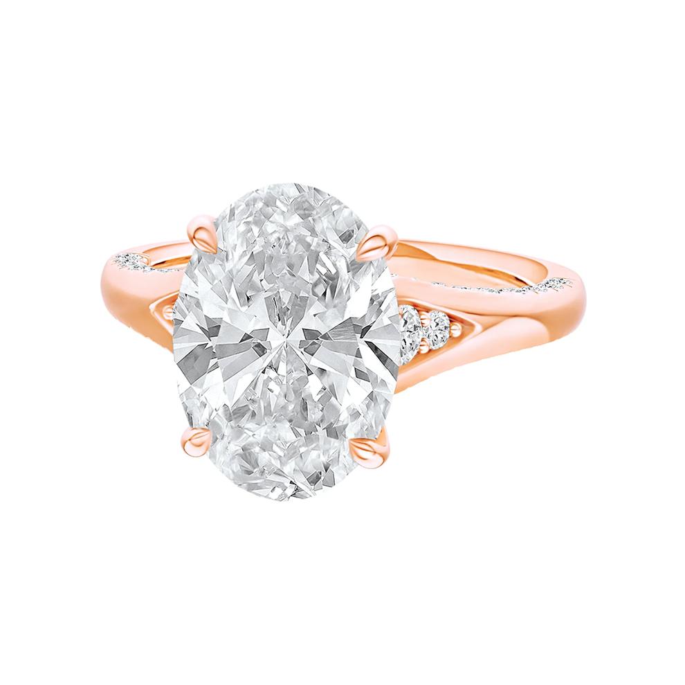 Lab Grown Diamond Oval Center Engagement Ring in 14K Rose Gold (4 1/2 ct. tw.) – Image 5 of 5