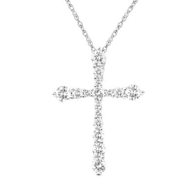 Diamond Cross Pendant in 10K White Gold