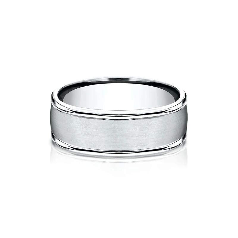 Wedding Band in 10K White Gold, 8MM – Image 1 of 3