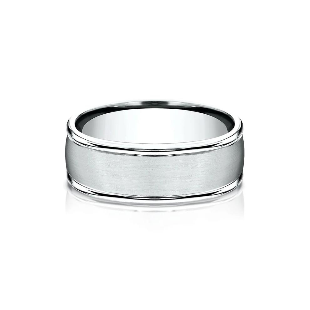 Wedding Band in 10K White Gold, 8MM – Image 1 of 3