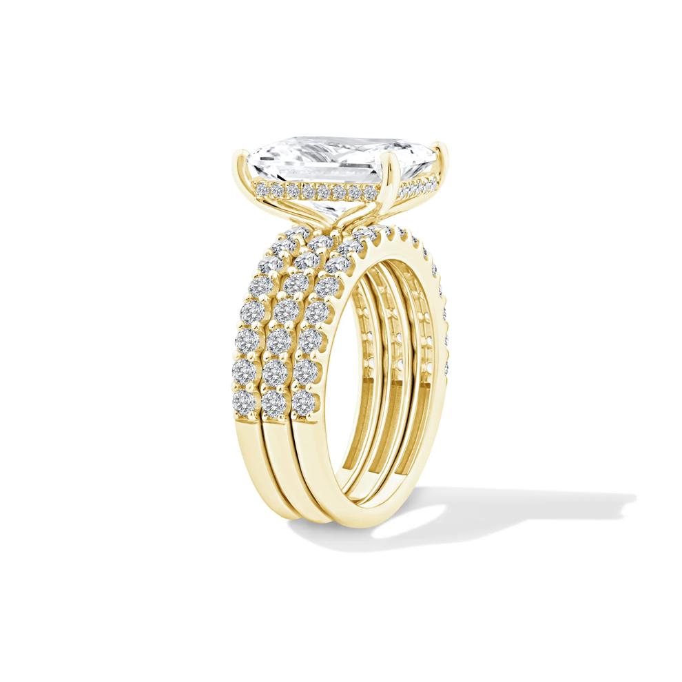 Lab Grown Diamond Radiant 3-Piece Engagement Set in 14K Yellow Gold (7 1/2 ct. tw.) – Image 3 of 6