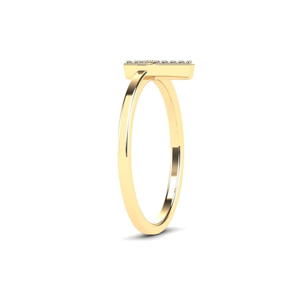 Diamond Accent Vertical Cross Ring in 10K Yellow Gold – Image 3 of 4